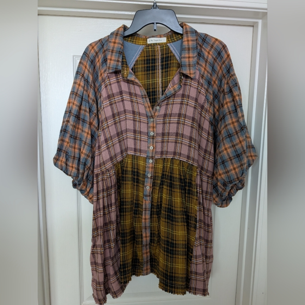 By Together Multicolor Plaid Tunic
